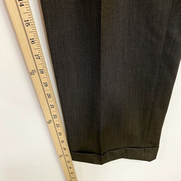 Alan Flusser Dress Pants Men's Actual Size 34Wx28L Brown Pleated and Cuffed - Picture 8 of 10